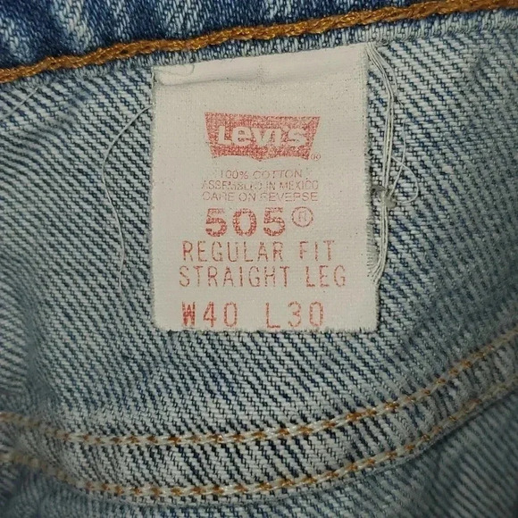 Vintage Levis 505 Orange Tab Light Wash Regular Fit Straight Leg Jean Size 40x30 - Picture 13 of 13